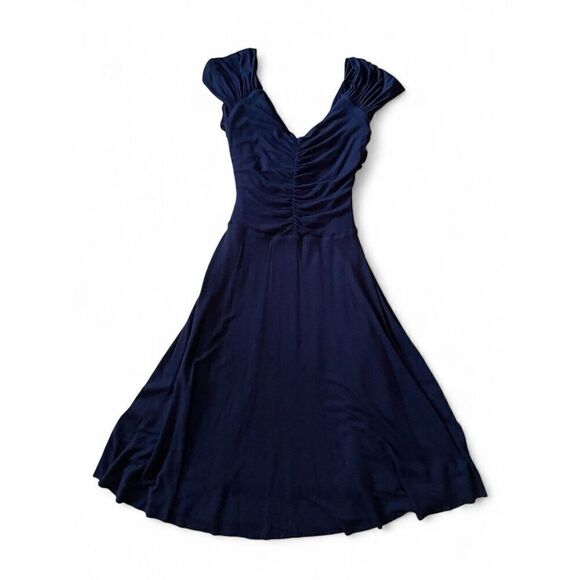 Anthropologie Bailey 44 Rushing Ruffles Dress, Navy Blue, XS Excellent Condition - Picture 3 of 6